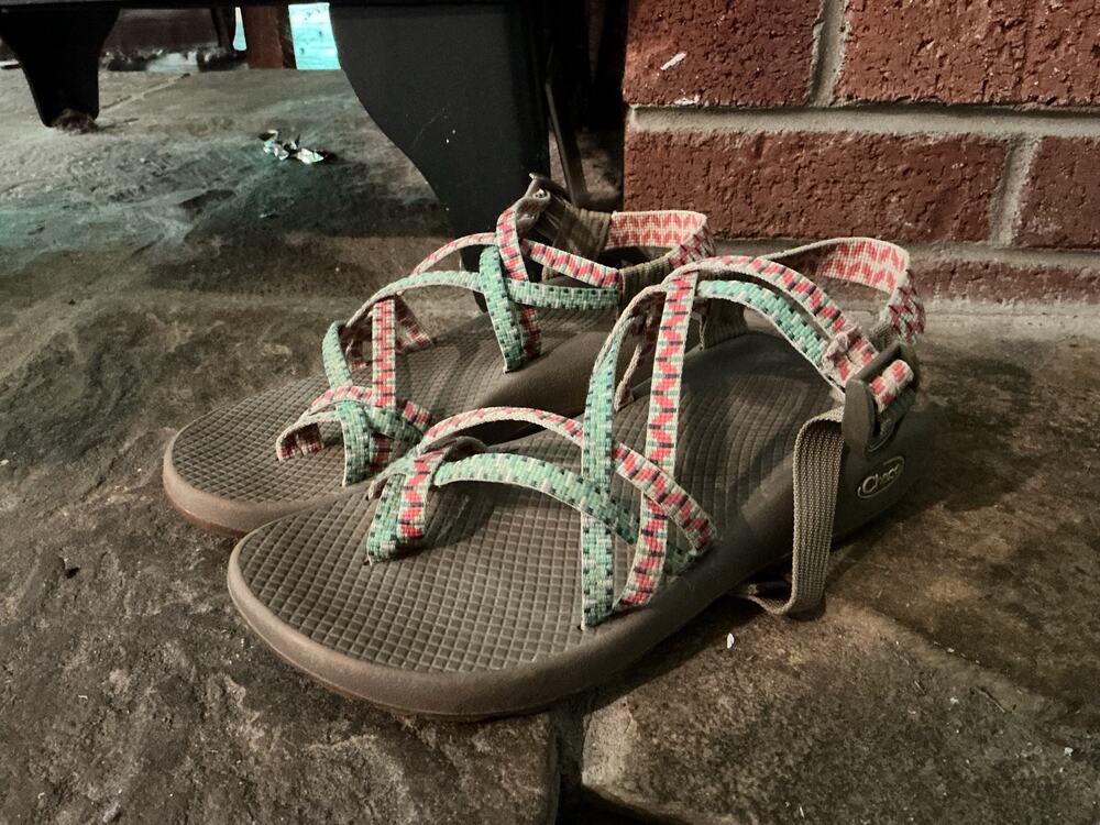 Chaco ZX/2 Strappy Sandals Size 8 Mint Coral Geometric Outdoor Hiking Boho